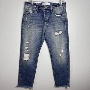 AYR Jeans Womens Size 30  Blue Form‎ Tapered Raw Hem Distressed